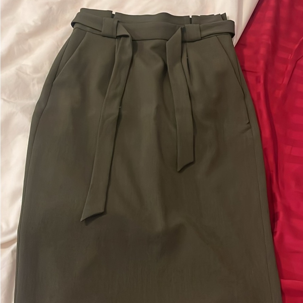 Calvin Klein Olive Pencil Skirt